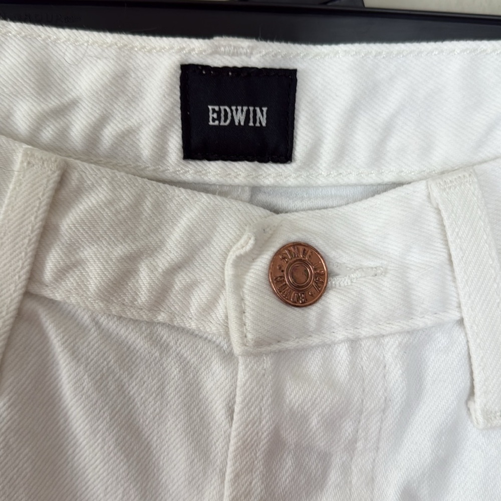 Edwin Women's White Jean Cai 4” Shorts 31 - Picture 2 of 10